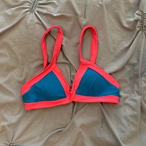 Aerie neon colorblock bikini top